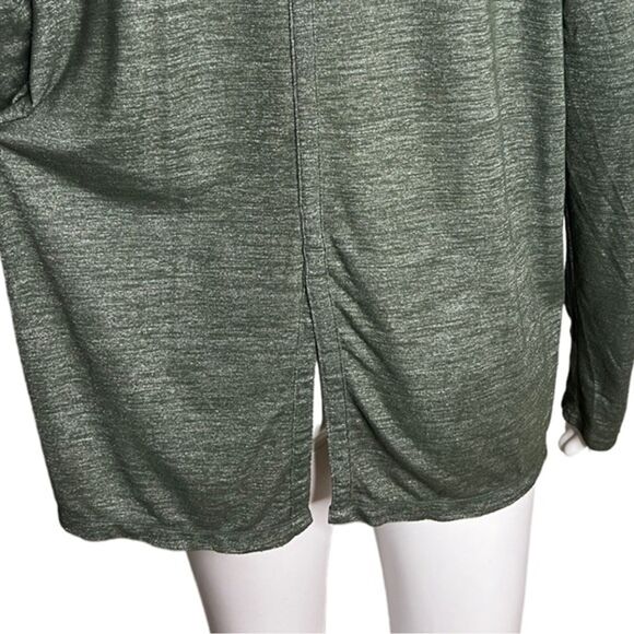 Athleta Shirt Womens Small Green Odyssey Scoop Neck Top Split Back Athleisure - Picture 4 of 7